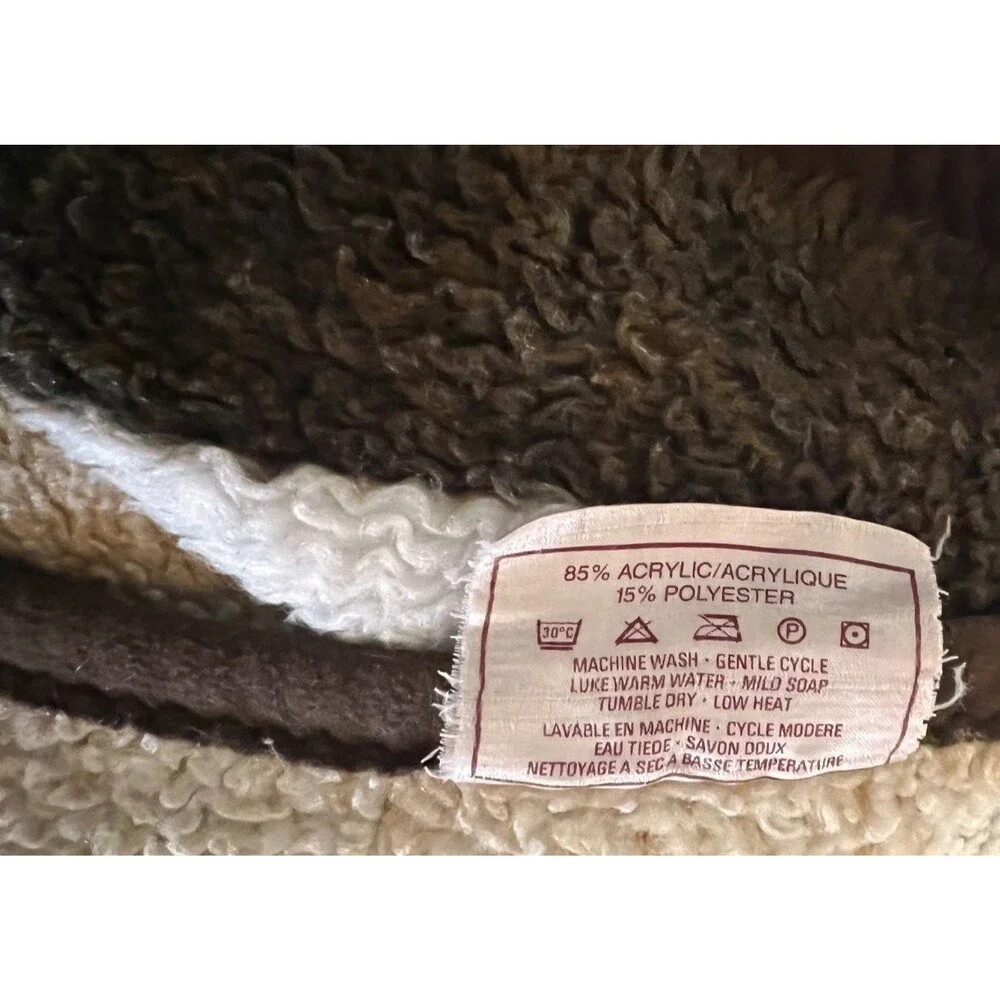 Biederlack Tiger Blanket 72” x 53” Reversible Throw Brown Germany